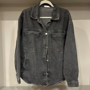Carly Jean LA grey washed denim jacket. Size medium.